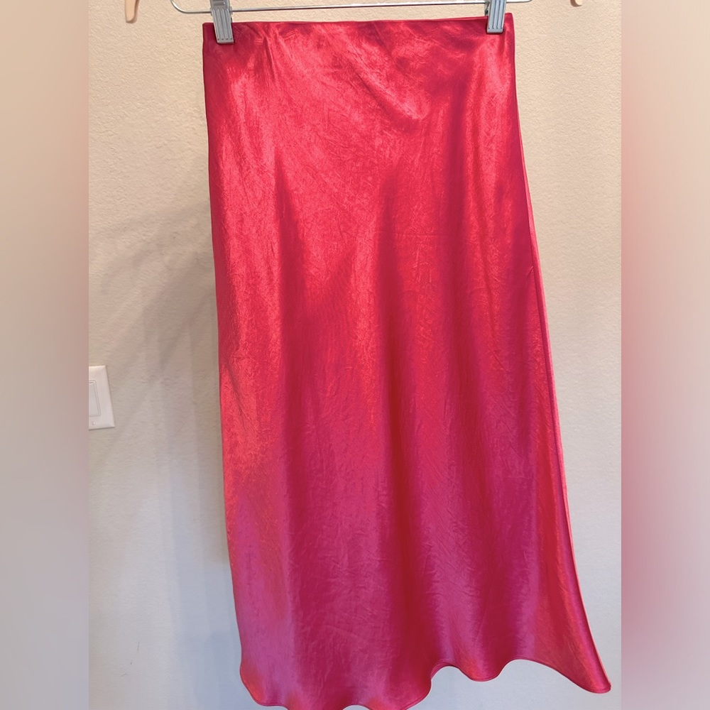 Aritzia Satin Pink Skirt by Babaton
